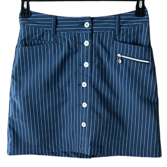 Daily Sports Pants - Daily Sports Striped Blue Button-Front Skort Golf Tennis Size 2 Born in Sweden